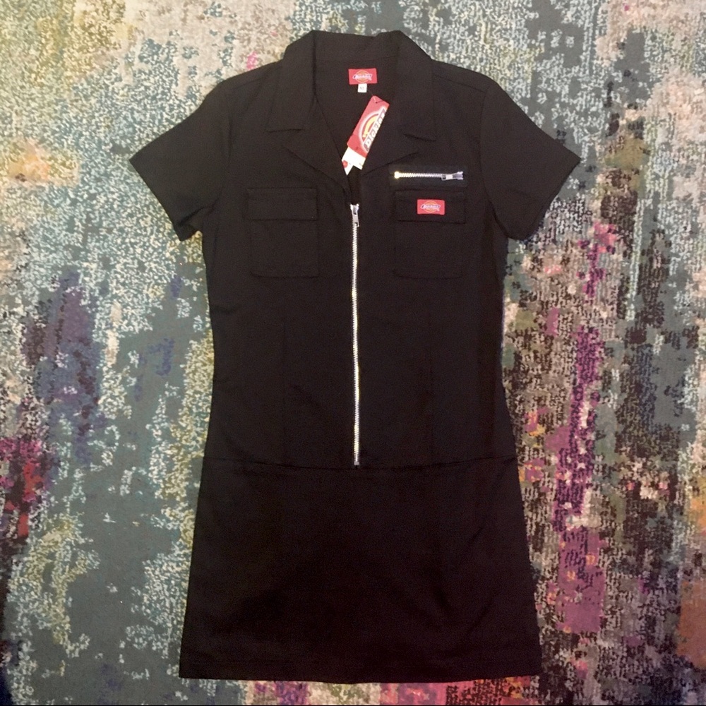 NWT Dickies 90s punk zipper mini skater dress XL
